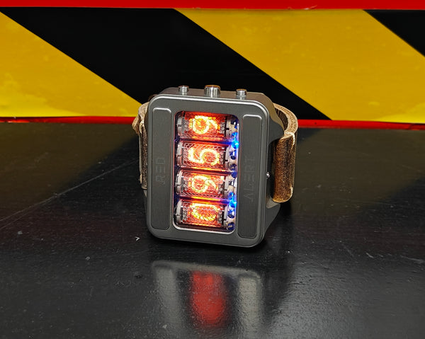 Nixie watch,  Titanium watch, Handmade, Full functions with accelerometer.