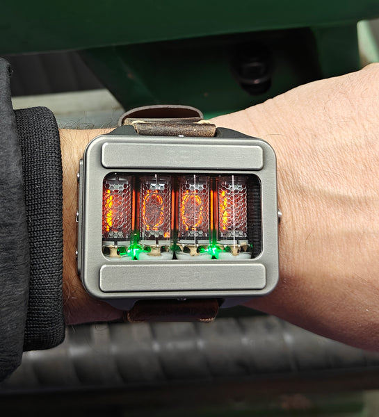 Nixie watch,  Titanium watch, Handmade, Full functions with accelerometer.