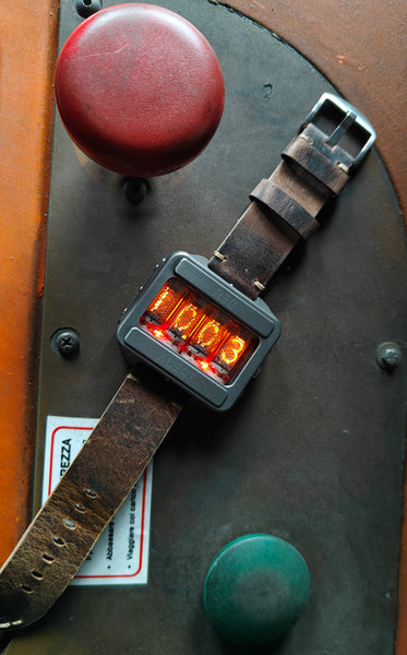 Nixie watch,  Titanium watch, Handmade, Full functions with accelerometer.