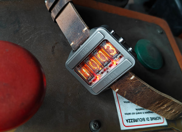 Nixie watch,  Titanium watch, Handmade, Full functions with accelerometer.