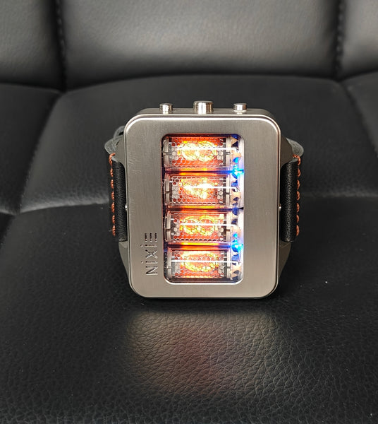 Nixie watch,  Titanium watch, Handmade, Full functions with accelerometer.