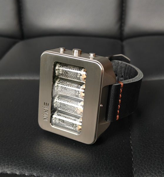 Nixie watch,  Titanium watch, Handmade, Full functions with accelerometer.