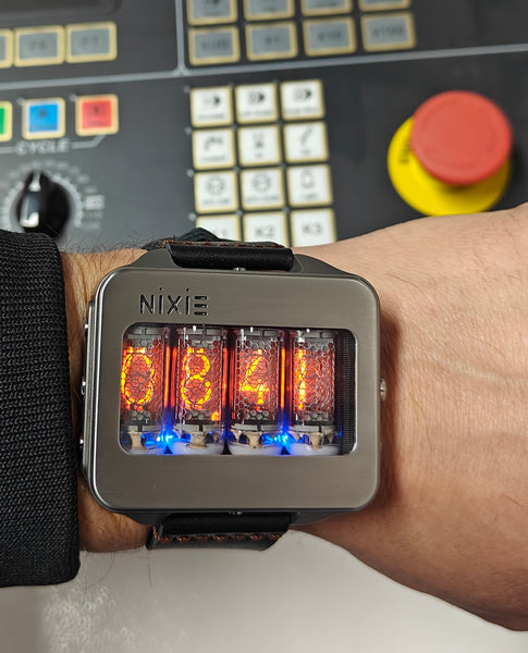 Nixie watch,  Titanium watch, Handmade, Full functions with accelerometer.