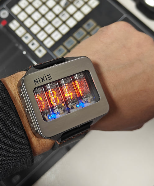 Nixie watch,  Titanium watch, Handmade, Full functions with accelerometer.