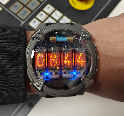 Nixie watch, Titanium , Handmade