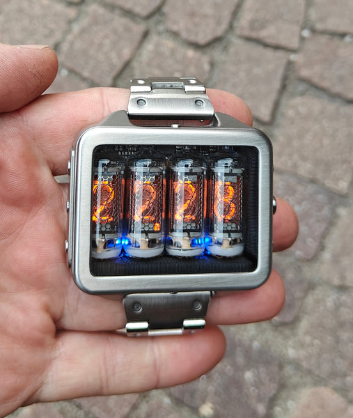 Nixie watch,  Titanium watch, Handmade, Full functions with accelerometer.