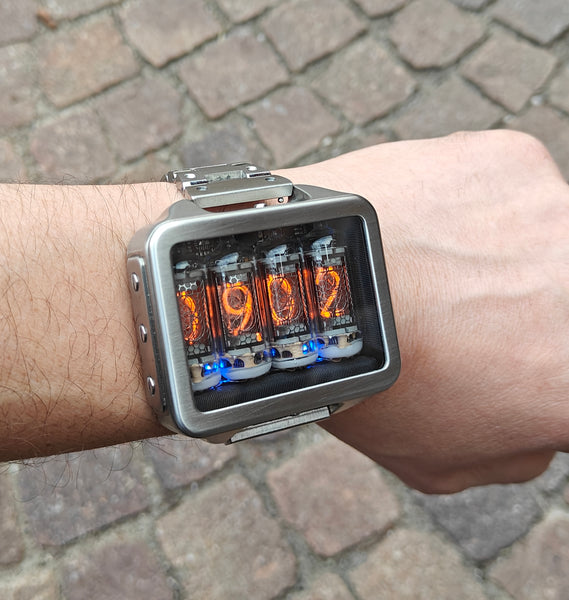 Nixie watch,  Titanium watch, Handmade, Full functions with accelerometer.