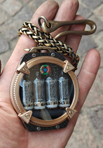 Pocket Nixie 4 tubes Handmade