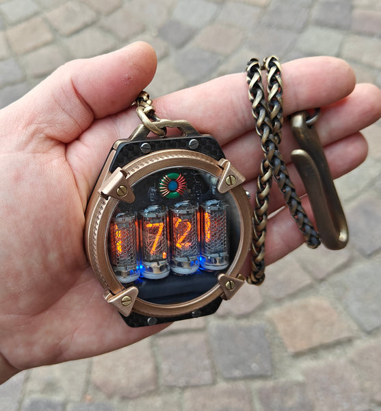 Pocket Nixie 4 tubes Handmade