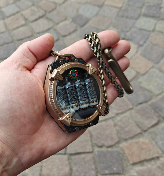 Pocket Nixie 4 tubes Handmade