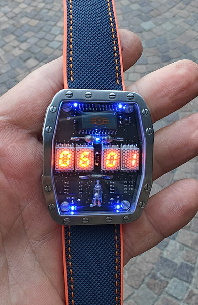 Titanium wrist watch , handmade, Made in Italy