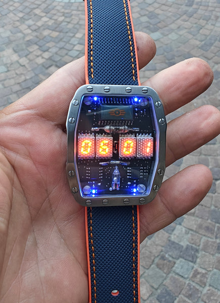Titanium wrist watch , handmade, Made in Italy