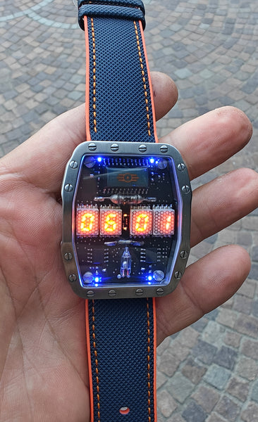 Titanium wrist watch , handmade, Made in Italy