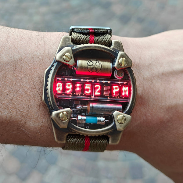 Nixie watch dosimeter matrix led red