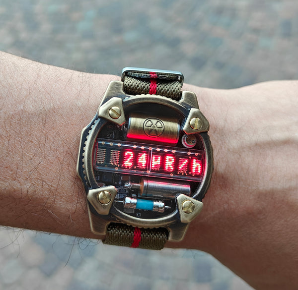 Nixie watch dosimeter matrix led red