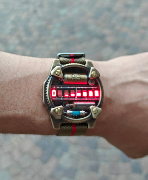 Nixie watch dosimeter matrix led red
