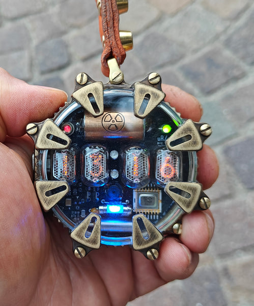 Special Nixie pocket watch, with a radiation dosimeter.  Handmade