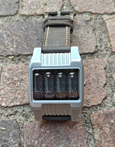 Nixie watch, handmad,  stainless steel watch, with accelerometer, Made in Italy.