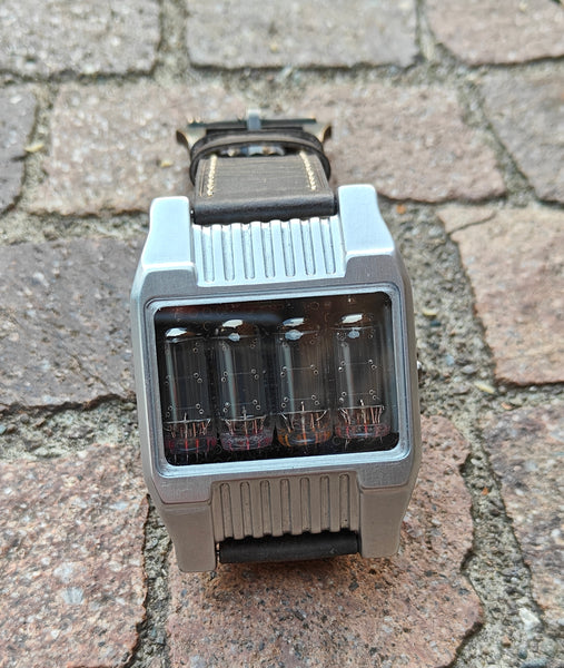 Nixie watch, handmad,  stainless steel watch, with accelerometer, Made in Italy.