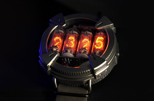 Nixie watch ,Handmade titanium watch, Nixie watch , with γ , β and X-ray radiation dosimeter.