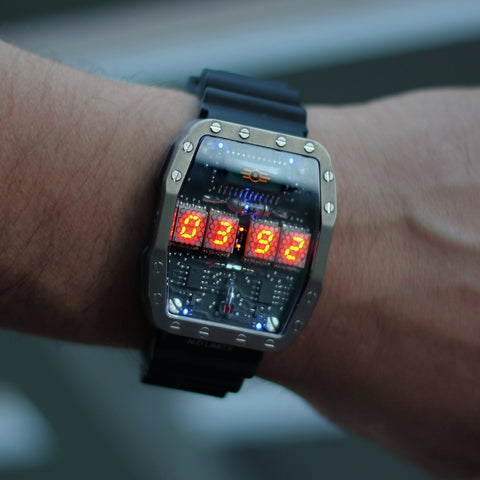 Titanium wrist watch , handmade, Made in Italy