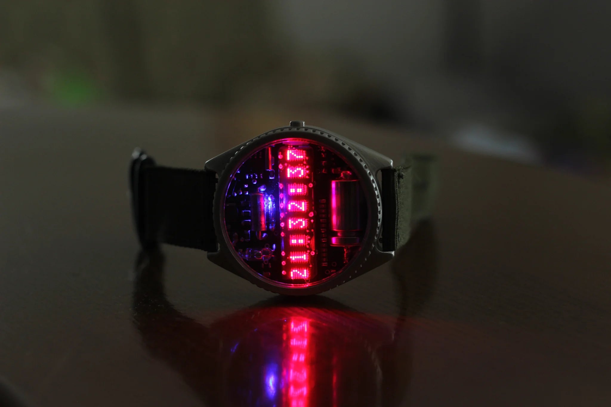 Nixie titanium watch metro matrix