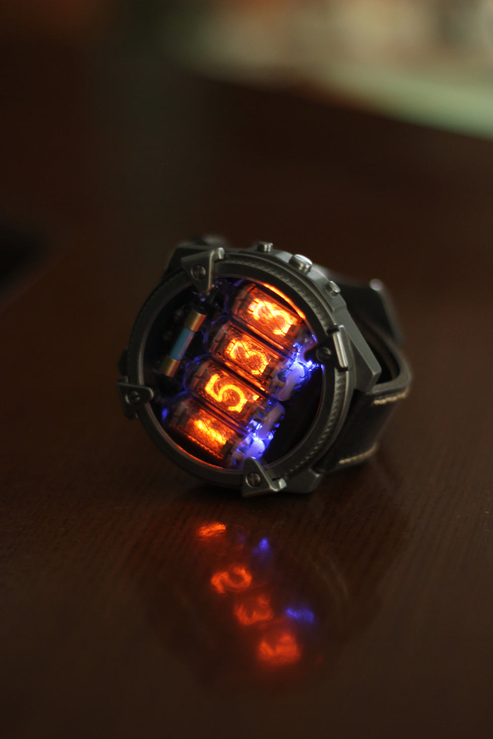 Nixie titanium watch metro matrix