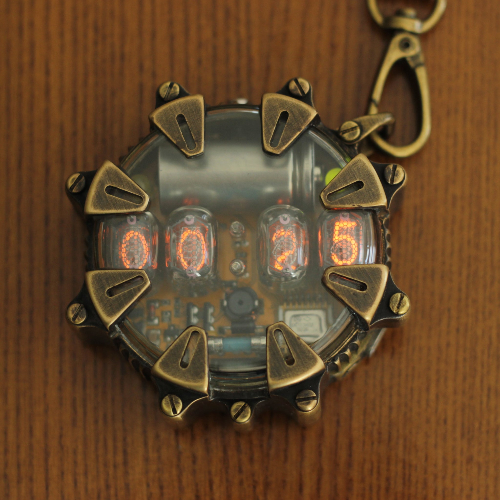 Special Nixie pocket watch, with a radiation dosimeter.  Handmade
