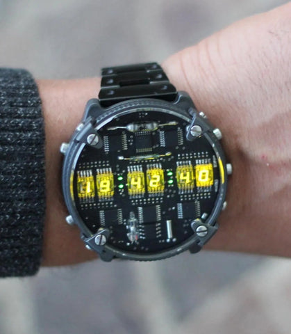 Matrix  Zirconium/Titanium led watch | nixie | Handmade| Italian design