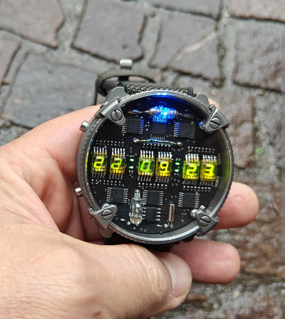 Matrix Zirconium/Titanium led watch | nixie | Handmade| Italian design