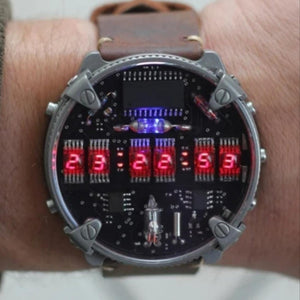 Zirconium led watch | nixie | Handmade| Italian design