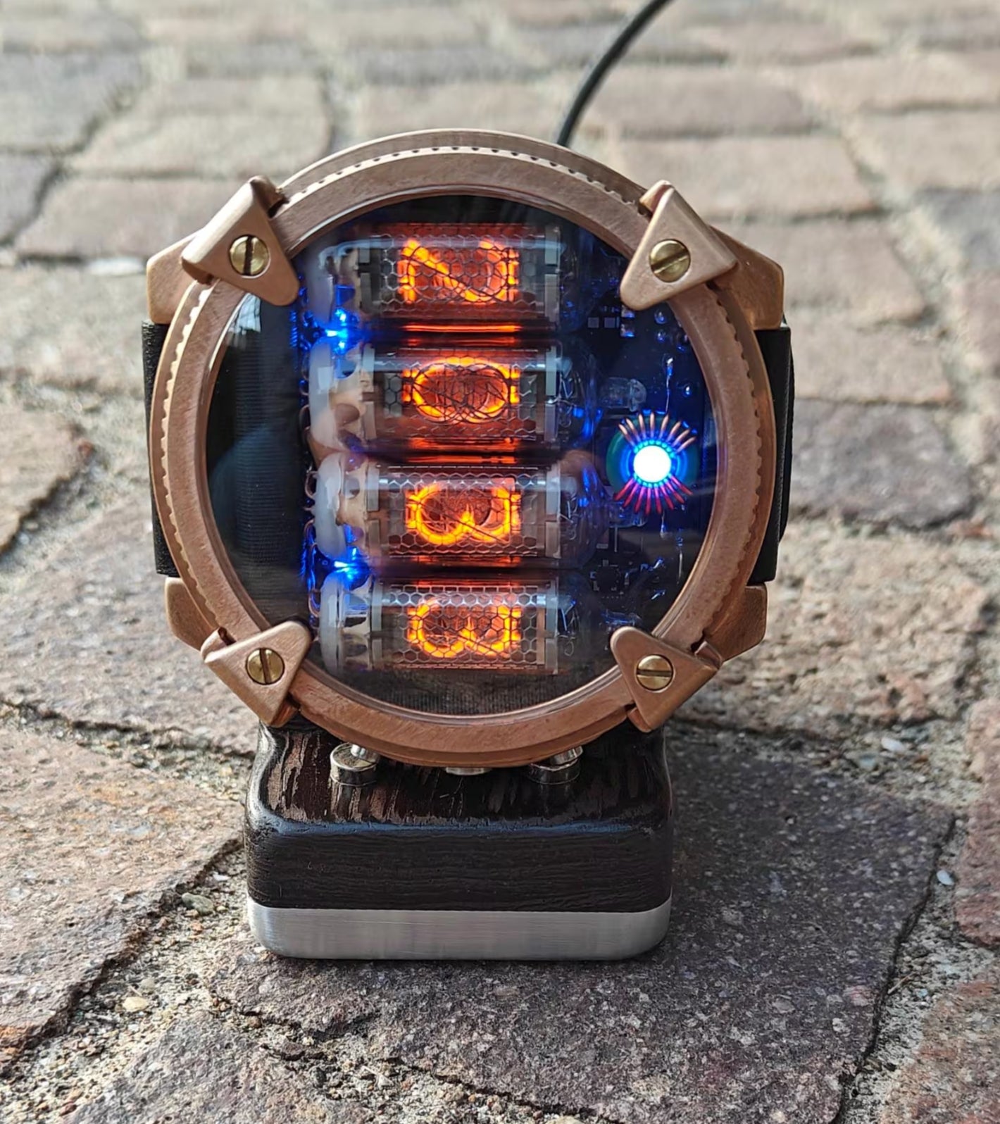 Special Nixie watch, Brass, bronze watch, Handmade with accelerometer