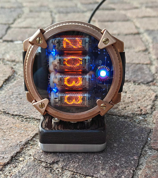 Special Nixie watch, Brass, bronze watch, Handmade with accelerometer