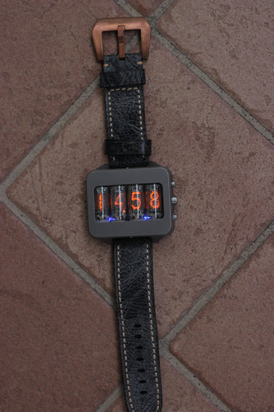 Nixie watch,  Titanium watch, self made, Full functions with accelerometer.