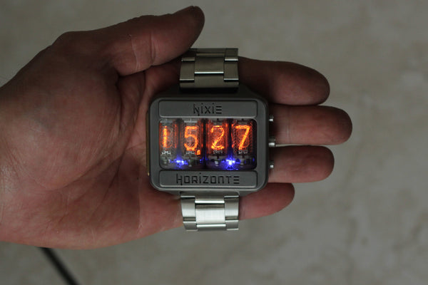Nixie watch,  Titanium watch, self made, Full functions with accelerometer.