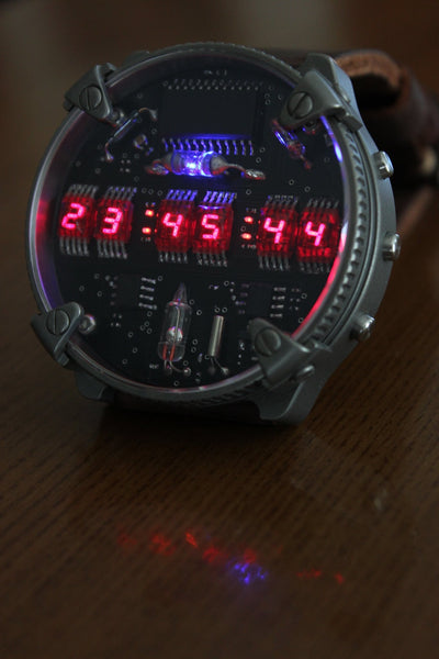 Matrix Titanium led watch | nixie | handmade| Italian design - titantimepiece