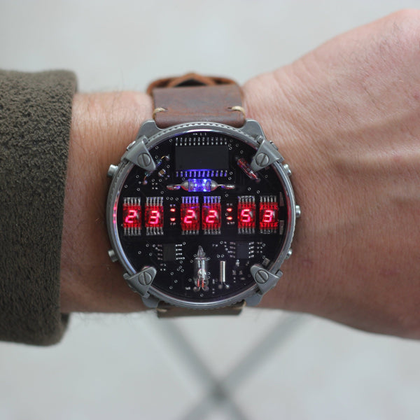 Matrix Titanium led watch | nixie | handmade| Italian design - titantimepiece