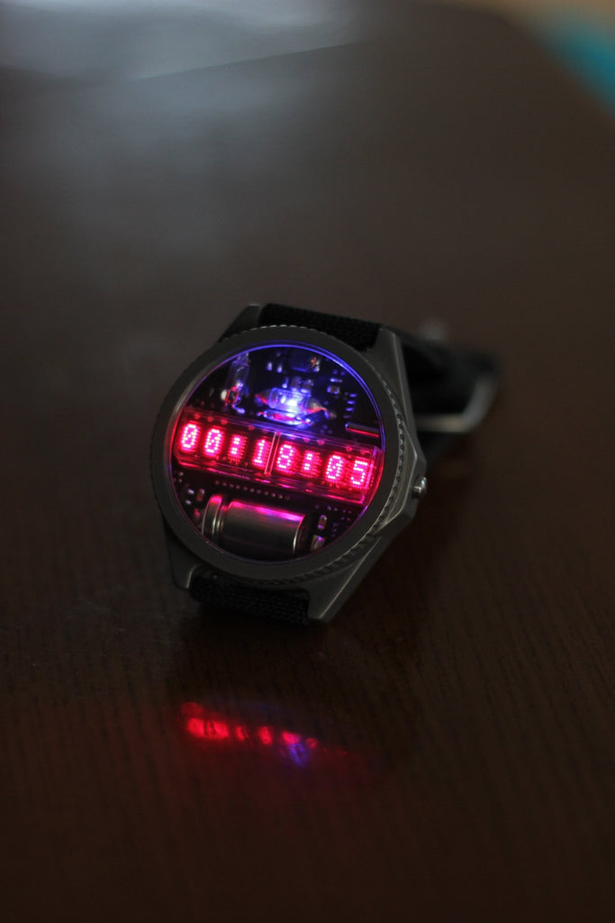 nixie watch titanium watch self made with accelerometer and wi fi